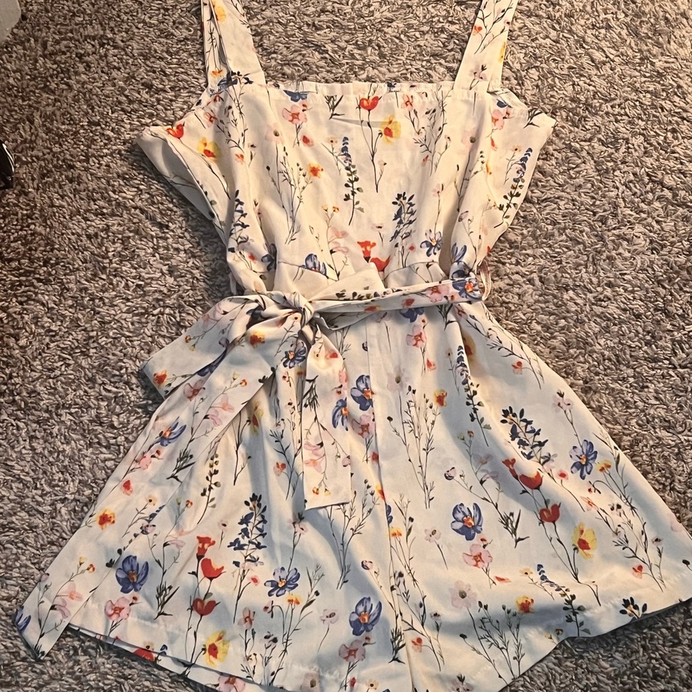 SHEIN Floral Print Sleeveless Jumpsuit